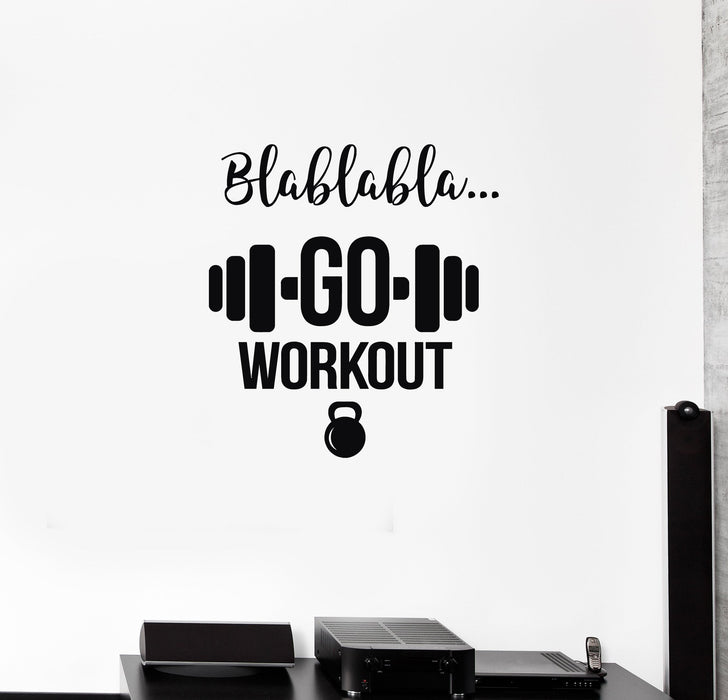 Vinyl Wall Decal Gym Motivating Quote Workout Fitness Club Stickers Mural (ig5435)