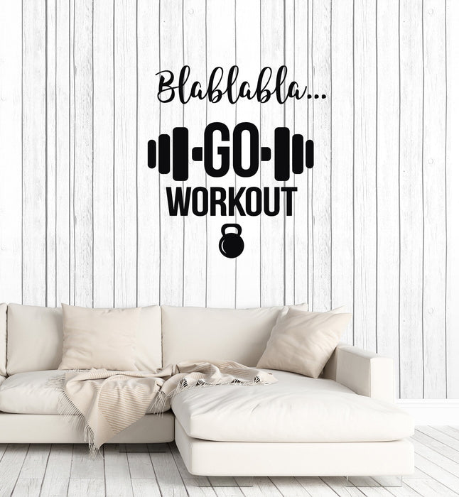 Vinyl Wall Decal Gym Motivating Quote Workout Fitness Club Stickers Mural (ig5435)