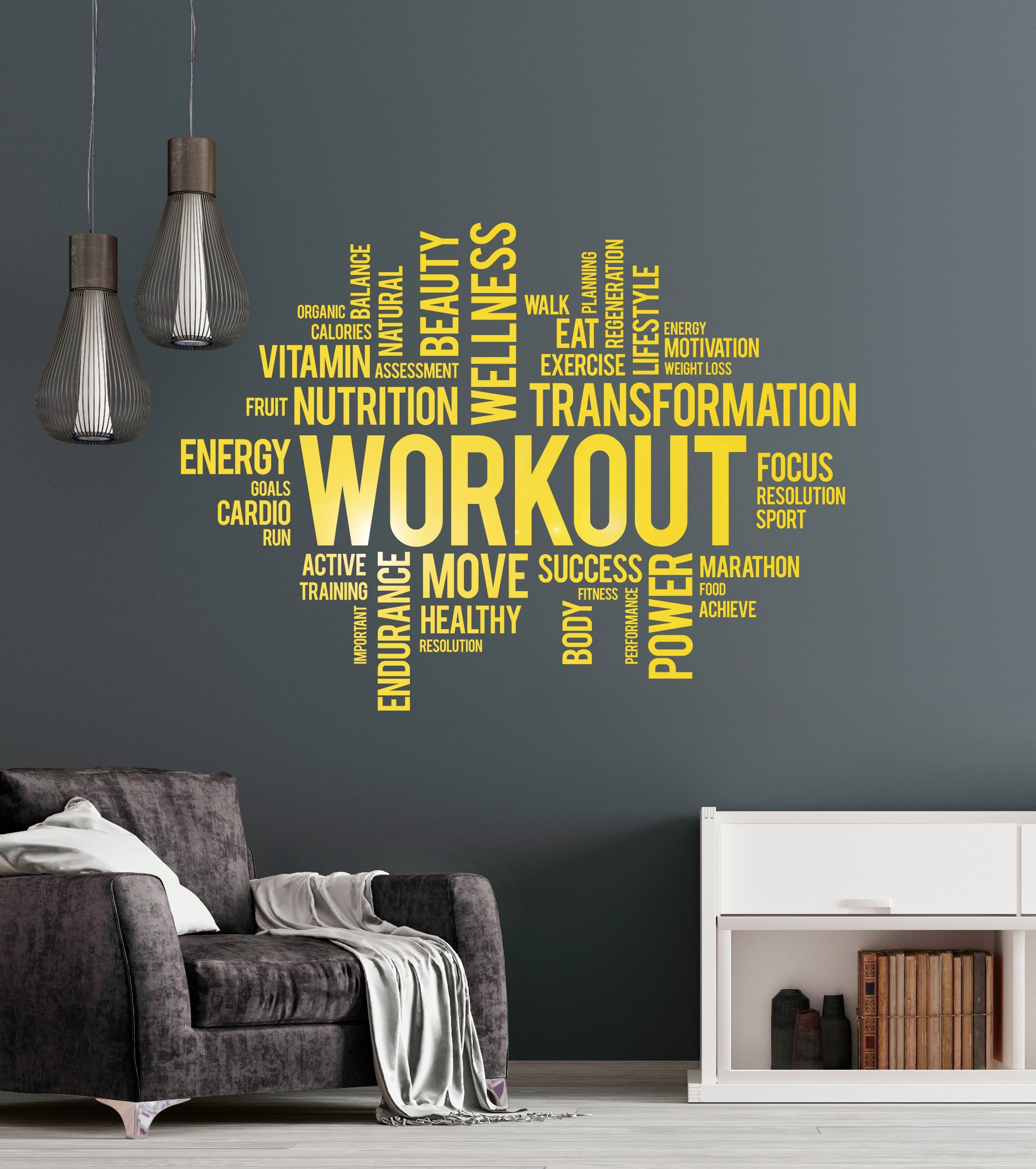 Vinyl Wall Decal Workout Wellness Health Gym Fitness Center Sport ...