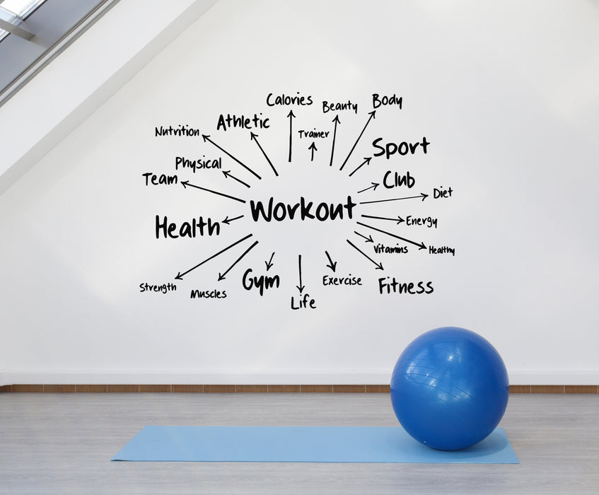 Vinyl Wall Decal Activity Workout Health Body Trainer Energy Stickers Mural (g4336)