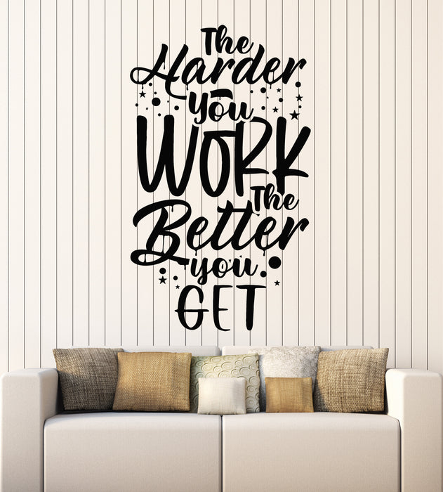 Vinyl Wall Decal Motivation Lettering Words Hard Work You Better Stickers Mural (g7547)