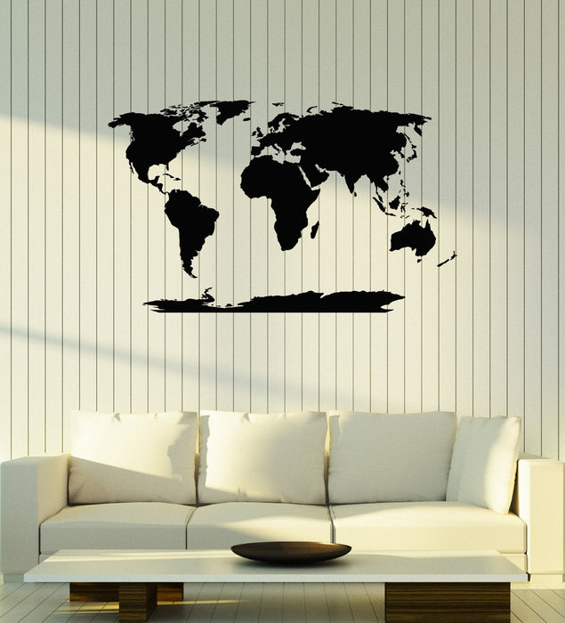 Vinyl Wall Decal World Map Atlas Room Home Office School Decor Stickers Mural (ig5411)