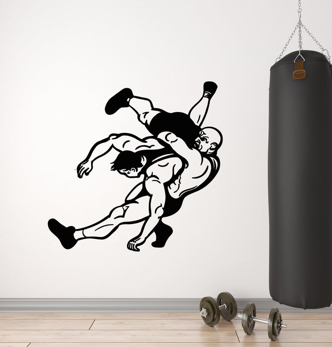Vinyl Wall Decal Wrestlers Fighters Gym Fight Sport Martial Arts Stickers Mural (g886)