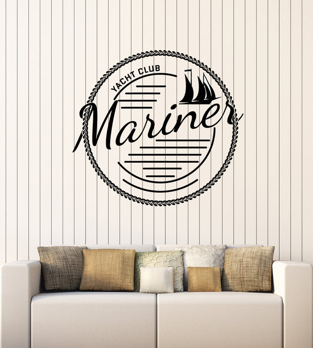 Vinyl Wall Decal Sailor Nautical Mariner Yacht Club Sport Stickers Mural (g3544)