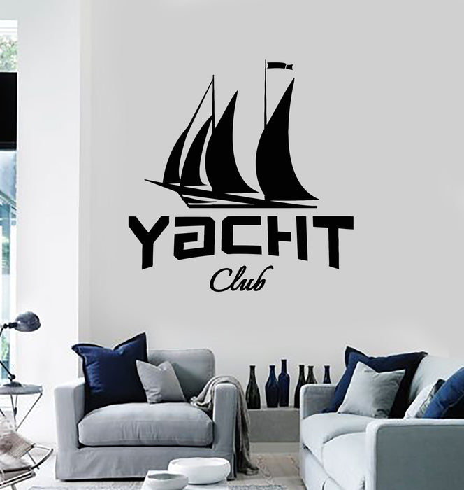 Vinyl Wall Decal Sail Ship Yacht Club Water Extreme Sport Stickers Mural (g3542)