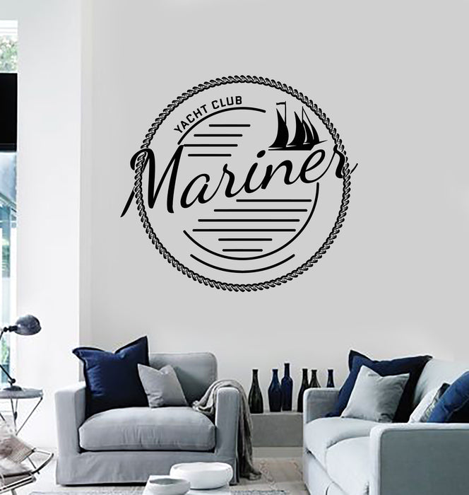 Vinyl Wall Decal Sailor Nautical Mariner Yacht Club Sport Stickers Mural (g3544)