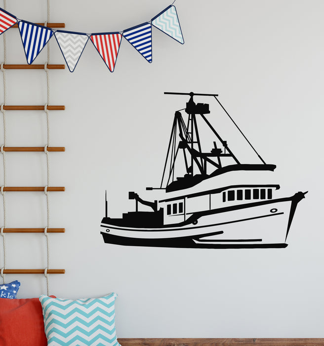 Vinyl Wall Decal Fishing Boat Nautical Marine Sea Ship Decor Stickers Mural (g7324)