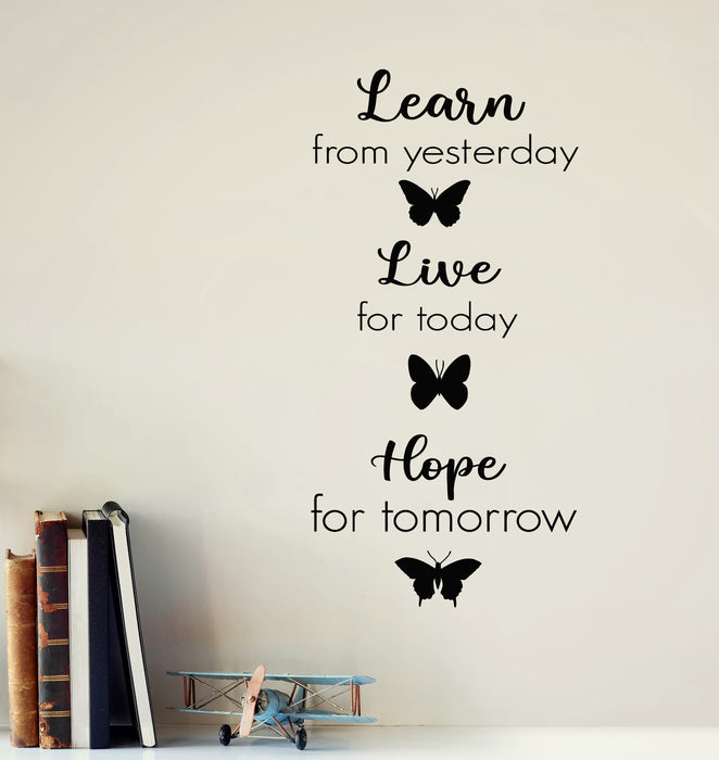 Vinyl Wall Decal Learn Live Hope Motivation Phrase Words Stickers Mural (g7904)