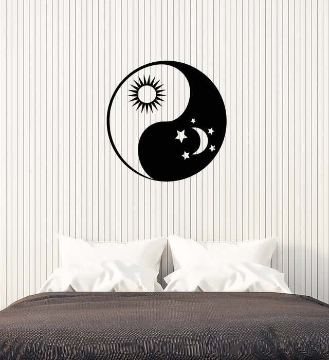 Vinyl Wall Decal Yin Yang Sun Moon Stars Bedroom Decoration Dream Room Stickers Mural (ig5529)