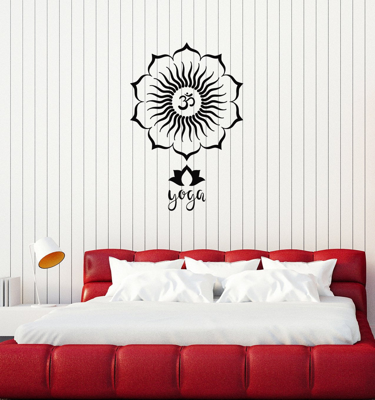 Vinyl Wall Decal Yoga Lotus Flower Mandala Hinduism Room Decor Art Sti ...