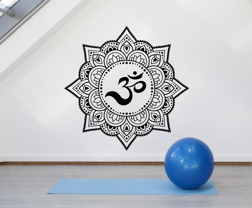 Vinyl Wall Decal Mandala Buddhism Meditation Gym Yoga Room Stickers Mural (g1367)