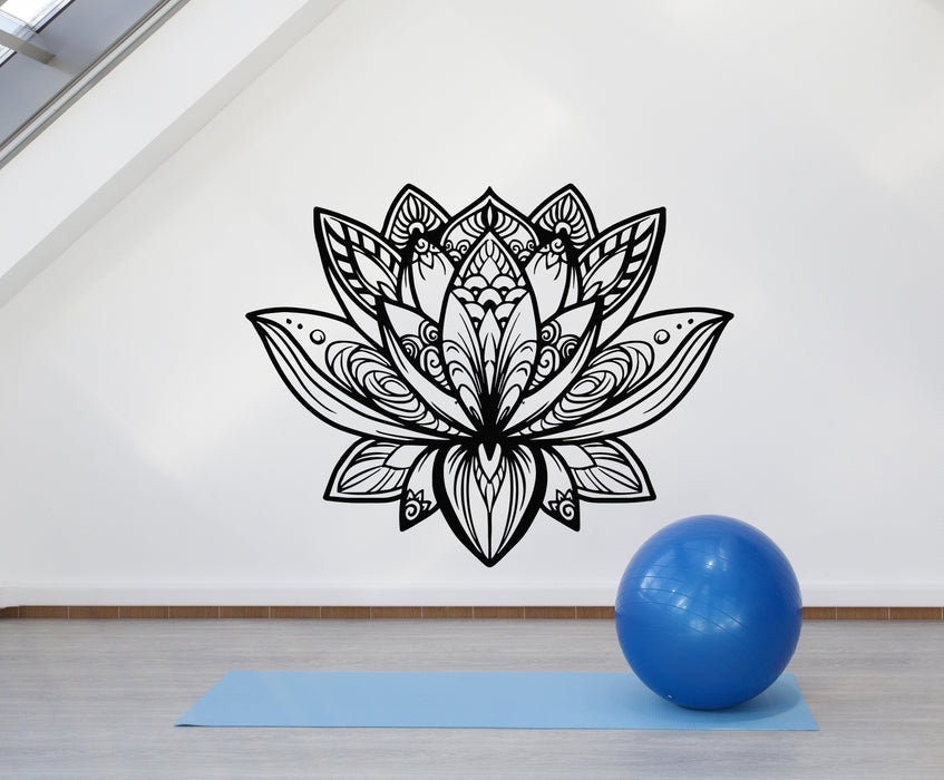 Vinyl Wall Decal Lotus Flower Buddhism Yoga Studio Meditate Decor Stickers Mural (g2661)