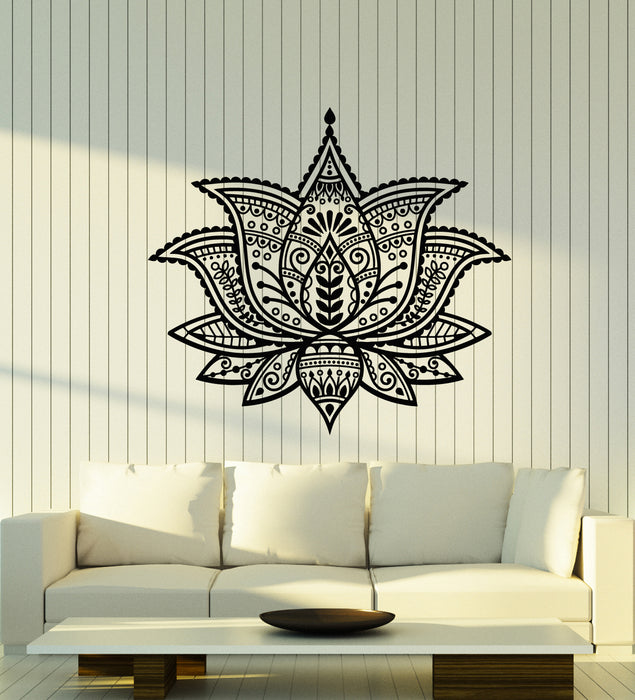 Vinyl Wall Decal Lotus Flower Buddhism Yoga Studio Meditation Stickers Mural (g1078)