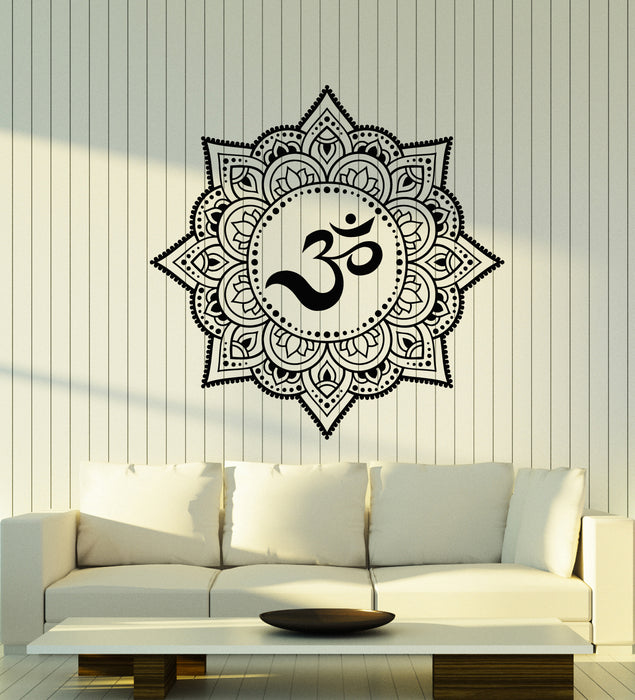 Vinyl Wall Decal Mandala Buddhism Meditation Gym Yoga Room Stickers Mural (g1367)