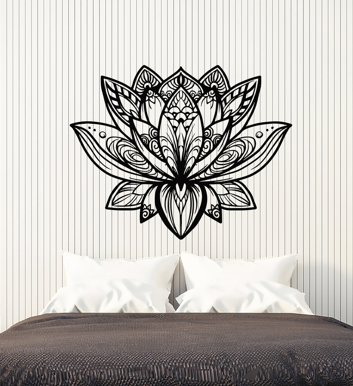 Vinyl Wall Decal Lotus Flower Buddhism Yoga Studio Meditate Decor Stic ...