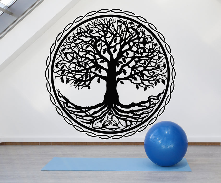 Vinyl Wall Decal Tree of Life Oak Circle Meditation Home Room Art Stickers Mural (g1052)
