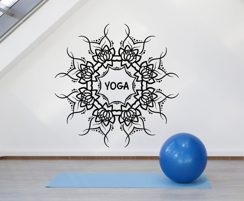 Vinyl Wall Decal Lotus FLower Yoga Buddhism Zen Meditation Room Stickers Mural (g1016)