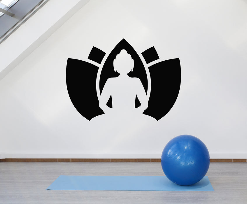 Vinyl Wall Decal Abstract Lotus Yoga Studio Mantra  Meditation Room Stickers Mural (g353)