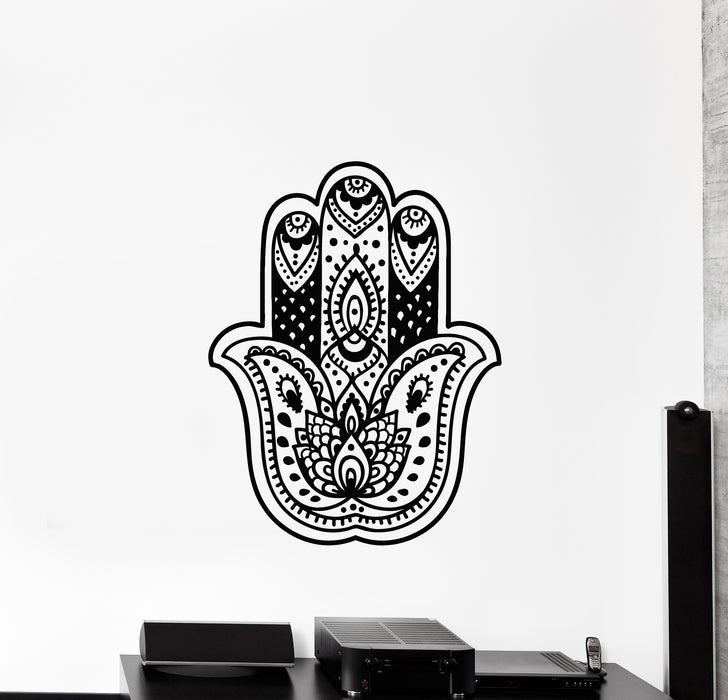 Vinyl Wall Decal Hamsa Hand Hindiuism Om Talisman Menhdi Stickers Mural (g777)