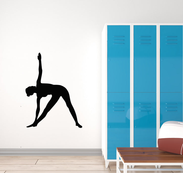 Vinyl Wall Decal Yoga Pose Beautiful Girl Healthy Life Room Decor Sports Stickers Mural (g858)