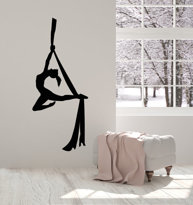 Vinyl Wall Decal Aerial Yoga Girl Beauty Mediation Zen Balance Stickers Mural (g875)