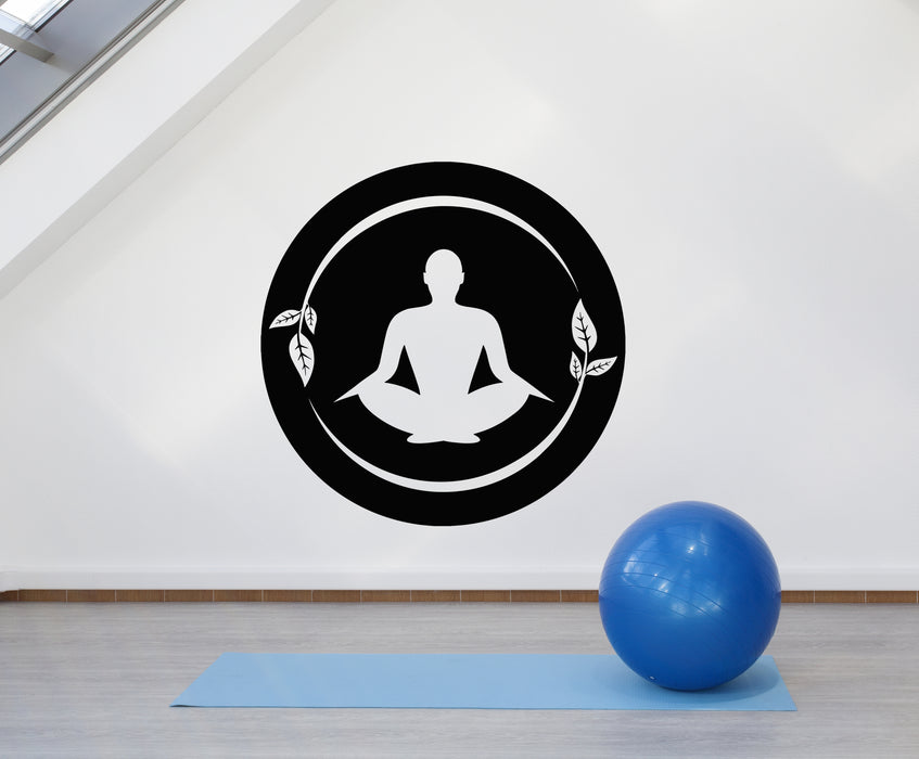 Vinyl Wall Decal Lotus Pose Yoga Center Meditation Mantra Stickers Mural (g1957)