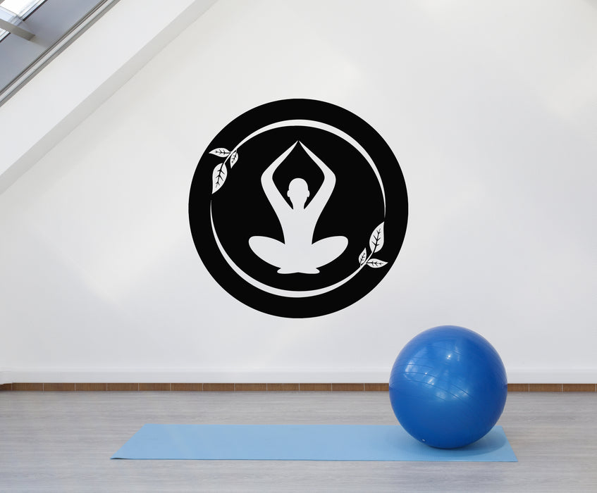 Vinyl Wall Decal Lotus Pose Buddhism Meditation Mantra Yoga Studio Stickers Mural (g2090)