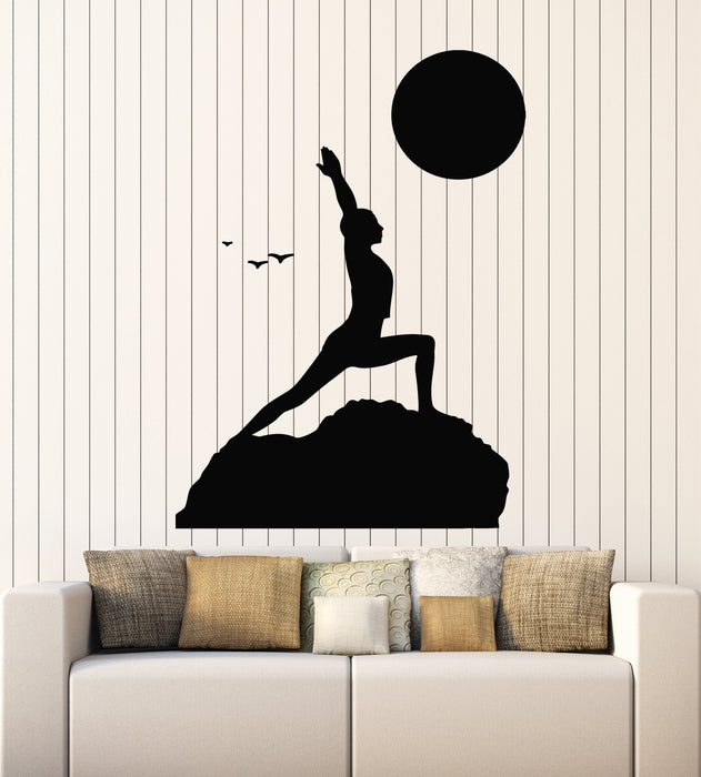 Vinyl Wall Decal Yoga Pose Nature Landscape Meditation Zen Stickers Mural (g2419)