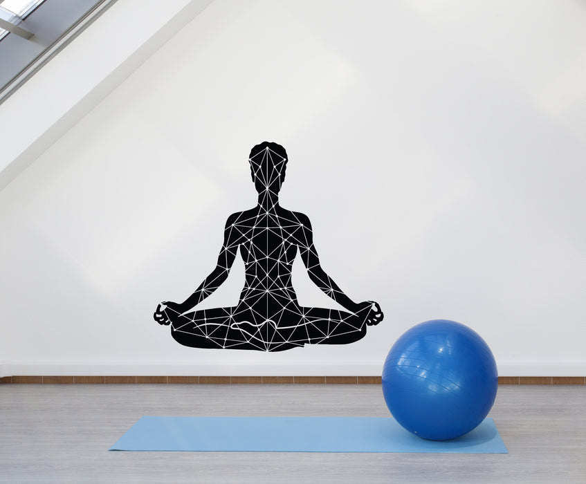 Vinyl Wall Decal Yoga Lotus Pose Meditation Om Zen Relaxation Stickers Mural (g621)