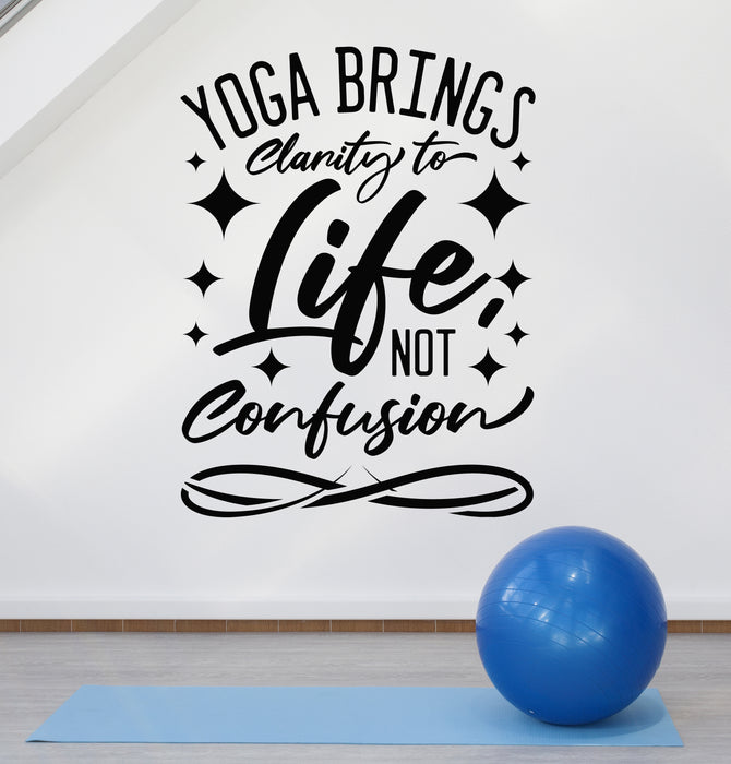 Yoga Brings Clarity to Life Not Confusion Vinyl Wall Decal Lettering Decor for Gym Yoga Studio Stars Infinity Stickers Mural (k026)