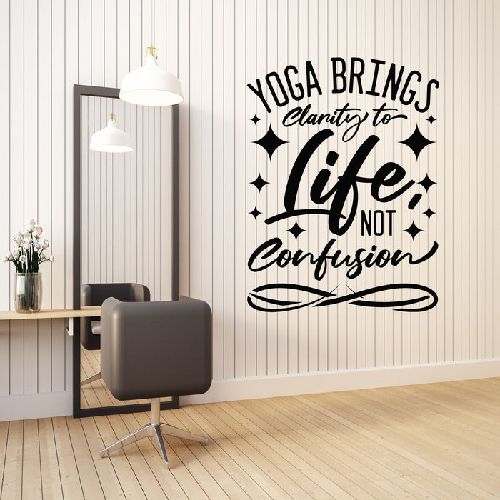 Yoga Brings Clarity to Life Not Confusion Vinyl Wall Decal Lettering Decor for Gym Yoga Studio Stars Infinity Stickers Mural (k026)