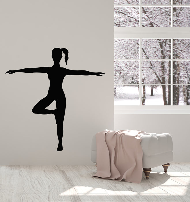 Vinyl Wall Decal Meditation Zen Sport Girl Yoga Studio Stickers Mural (g3127)