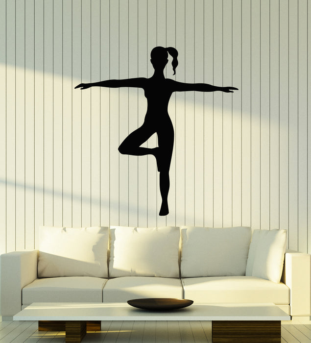 Vinyl Wall Decal Meditation Zen Sport Girl Yoga Studio Stickers Mural (g3127)