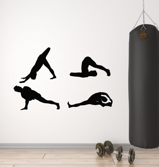 Vinyl Wall Decal Exercise Stretching Health Gymnastics Sport Stickers Mural (g2838)