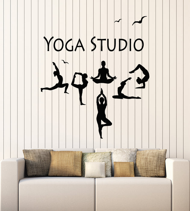 Vinyl Wall Decal Meditation Yoga Pose Studio Zen Stretching Stickers Mural (g3917)