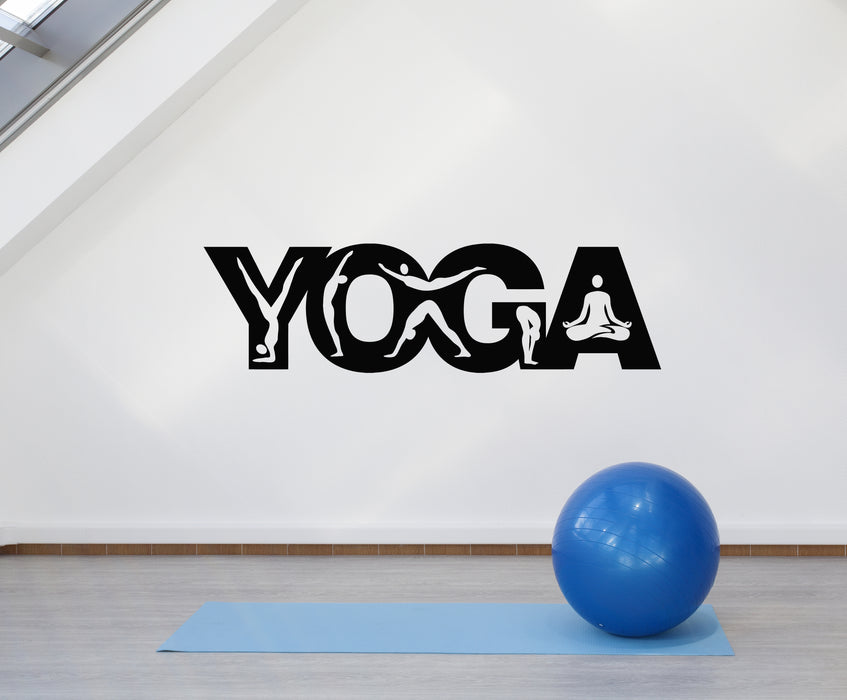 Vinyl Wall Decal Yoga Studio Balance Pose Meditation Room Stickers Mural (g4149)