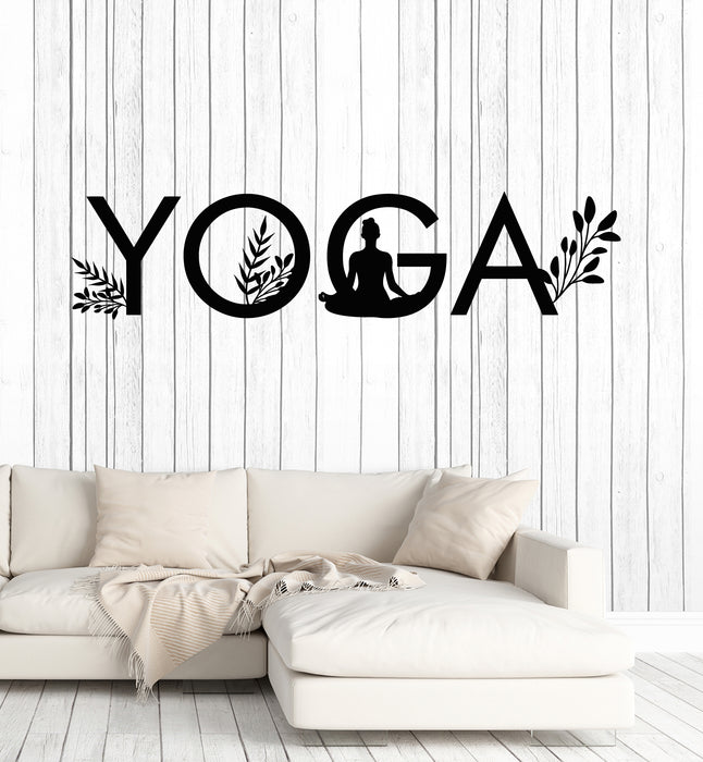 Vinyl Wall Decal Yoga Fitness Zen Sport Pose Girl Mediation Stickers Mural (g6772)