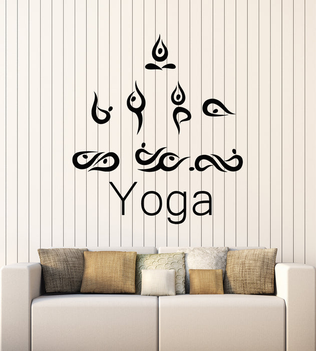 Vinyl Wall Decal Yoga Studio Abstract Pose Meditation Room Stickers Mural (g7389)