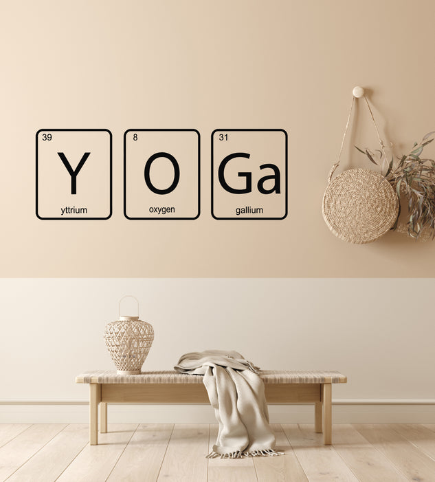 Vinyl Wall Decal Chemical Elements Periodic Table Yoga Studio Stickers Mural (g7889)