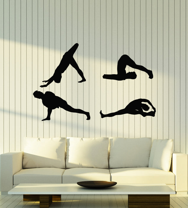 Vinyl Wall Decal Exercise Stretching Health Gymnastics Sport Stickers Mural (g2838)