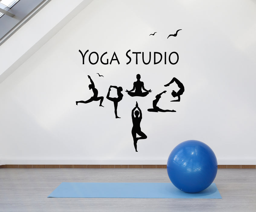 Vinyl Wall Decal Meditation Yoga Pose Studio Zen Stretching Stickers Mural (g3917)
