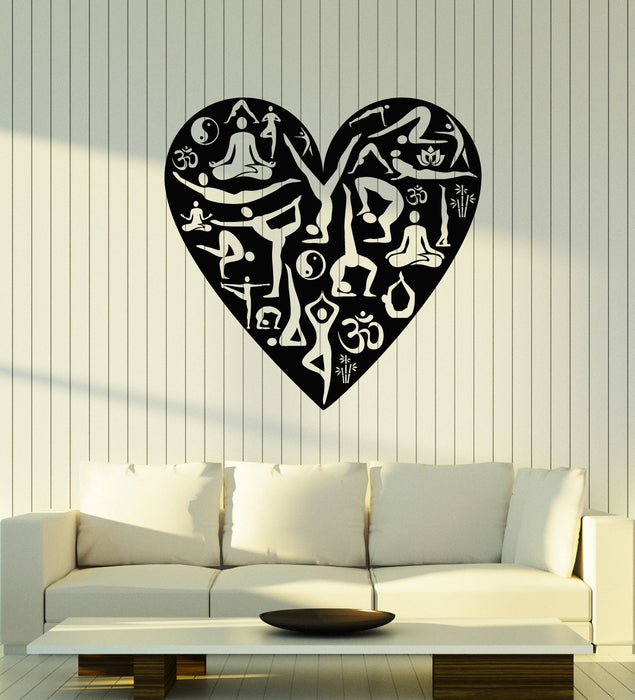 Vinyl Wall Decal Buddhism Yoga Center Heart Pose Meditation Love Stickers Mural (g4127)