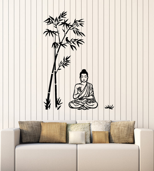 Vinyl Wall Decal Yoga Meditation Relaxation OM Zen Buddha Tree  Stickers Mural (g5451)