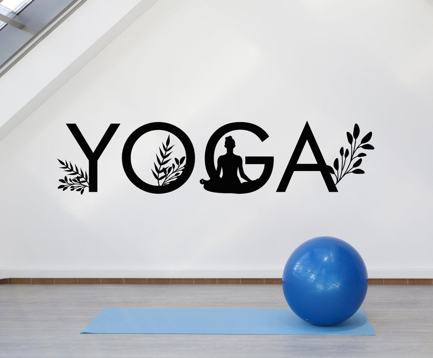 Vinyl Wall Decal Yoga Fitness Zen Sport Pose Girl Mediation Stickers Mural (g6772)