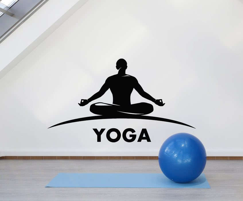 Vinyl Wall Decal Yoga Center Relax Meditation Decor Lotus Pose Stickers Mural (g6846)