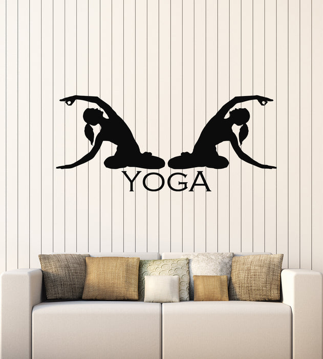 Vinyl Wall Decal Meditating Pose Woman Yoga Center Buddhism Stickers Mural (g7761)