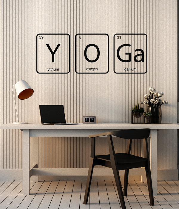 Vinyl Wall Decal Chemical Elements Periodic Table Yoga Studio Stickers Mural (g7889)