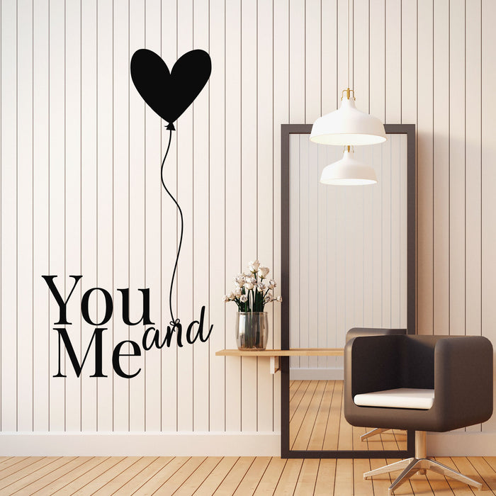 Vinyl Wall Decal You And Me Valentine's Day Love Balloon Stickers Mural (g8409)