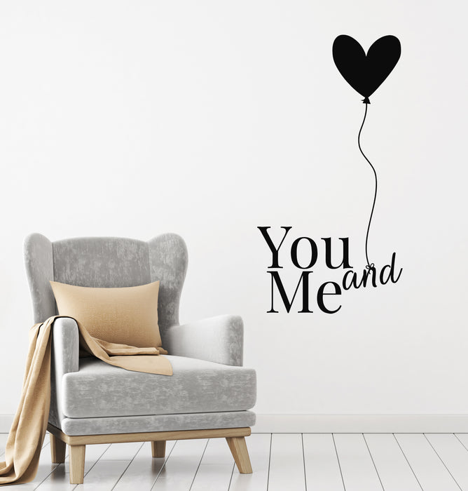 Vinyl Wall Decal You And Me Valentine's Day Love Balloon Stickers Mural (g8409)