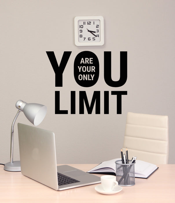 Autocollant mural en vinyle avec lettrage et phrase d'inspiration, votre seule limite, autocollants muraux (g6703)